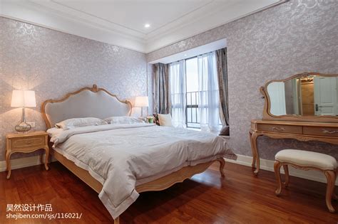 135平方温暖雅致美式卧室设计 – 设计本装修效果图