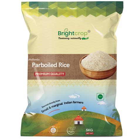 Brightcrop Regular Parboiled Rice | Usna Chawal | Ponni Rice (5Kg Pack ...