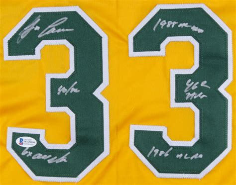 Jose Canseco Signed Jersey with Mulitple Inscriptions (Beckett COA ...