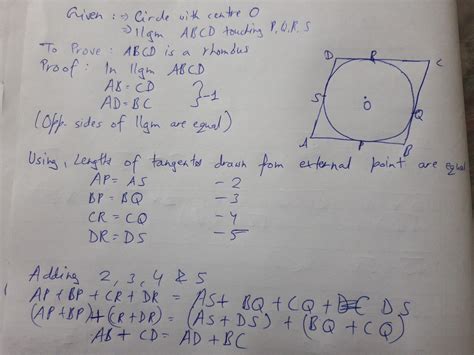 1 circle, with centre O is inscribed in a parallelogram ABCD. Show that ...