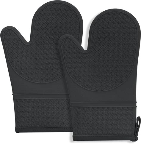 Amazon.com: Hovico Silicone Oven Mitts, Oven Gloves with Non-Slip ...