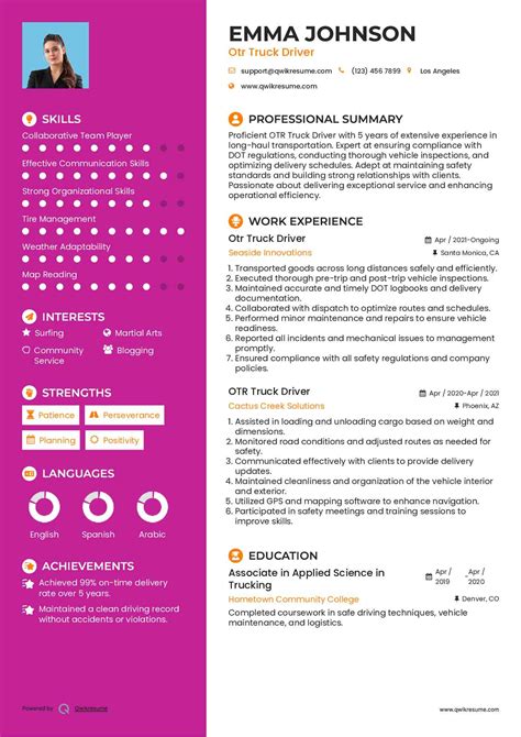 10+ OTR Truck Driver Resume Samples & Templates for 2025