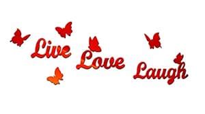 Sticker Hub Acrylic Wall Sticker Live Love Laugh Butterfly Mirror Wall ...