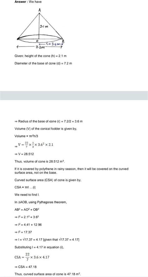 In a field, dry fodder for the cattle is heaped in a conical shape. The ...