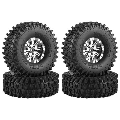 Shaluoman 1.9 inch Wheel & Tires Set for Traxxas TRX4 Axial SCX10 D90 ...