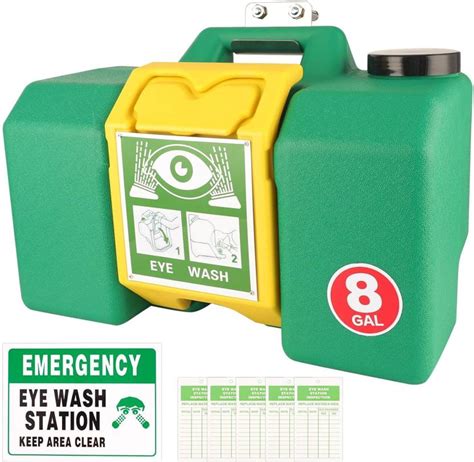 STYLERA Portable Eyewash Station 8 Gallon Wall Mounted Eye Wash Safety ...
