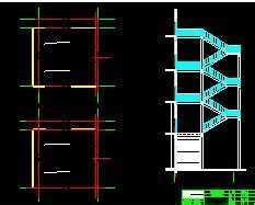 某县城钢结构楼梯平剖图纸_室内节点图块_土木在线