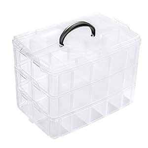 ZLY 3-Tier Demountable Plastic Jewelry Box Organizer Storage Container ...
