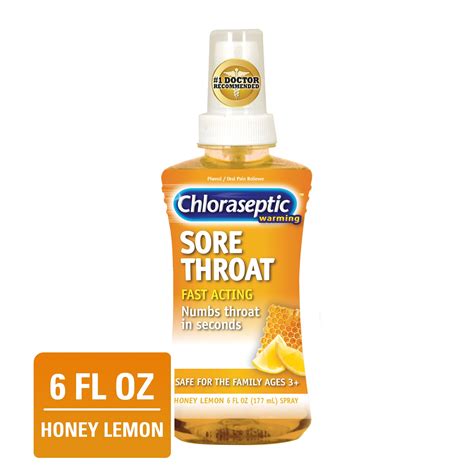 Chloraseptic Sore Throat Spray, Warming Honey Lemon Flavor, 6 fl oz HSA ...