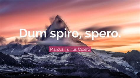 Marcus Tullius Cicero Quote: “Dum spiro, spero.”
