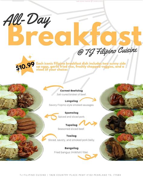 Online Menu of TJ Filipino Cuisine Restaurant, Pearland, Texas, 77584 ...