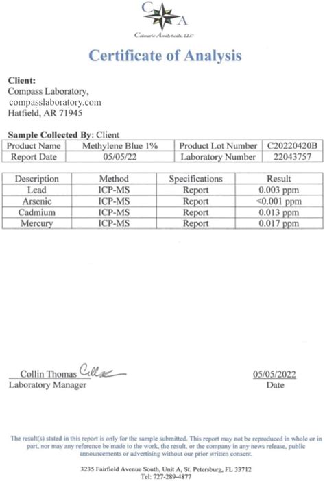 Buy Methylene Blue 1% Compass Laboratory | USP-Grade Methylthioninium ...