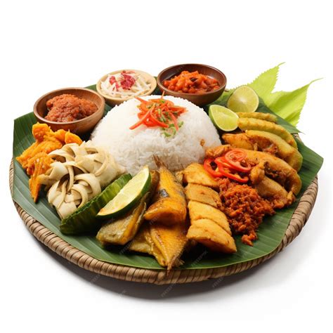Premium AI Image | National food of Indonesia with white background hi