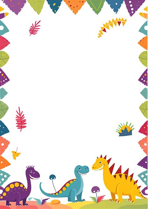 Dinosaurs Page Border And Printable Background in Word - Slidesdocs