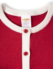 Girls Long Sleeve Embroidered Animal Cardigan - Farming Friends - RED ...