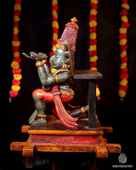 Garuda Vahanam Handcrafted Wooden Idol – Traditional South Indian Art ...