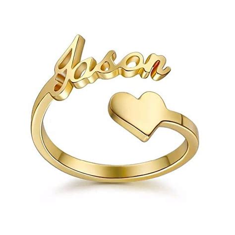 Customized/Personalized Single Name Adjustable Brass Ring With Ur Name ...