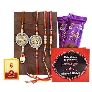 TIED RIBBONS Rakhi for Brother and Bhabhi Kids with Chocolate - Family ...