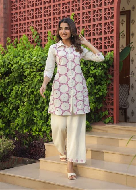 Modern Circle Print Pure Cotton Co-Ord Set D6284 – Thekharidari.in