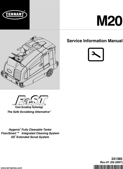 M20 Service Manual (S/N 000000 007999) Tennant rider floor sweeper ...