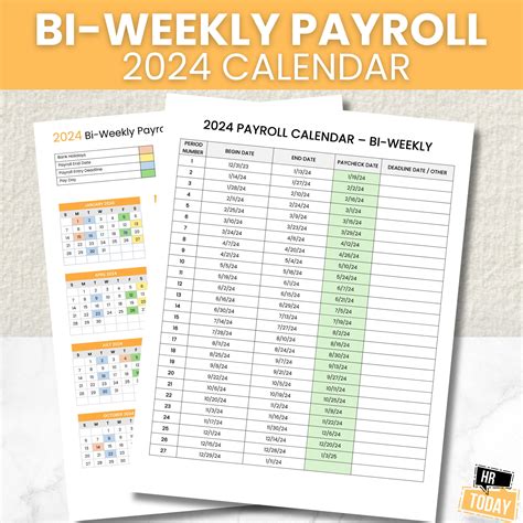 2024 Bi-weekly Payroll Calendar Template - Etsy