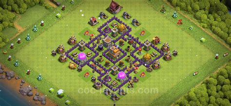 Best Anti 2 Stars Base TH7 with Link, Hybrid - Town Hall Level 7 Base ...