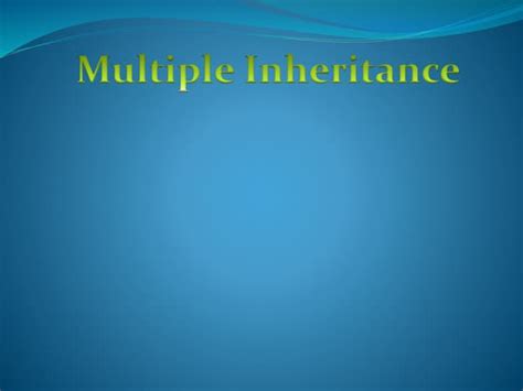 What Is Multiple Inheritance 的图像结果