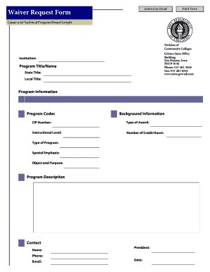 Fillable Online educateiowa Career and Technical Program/Award Length ...