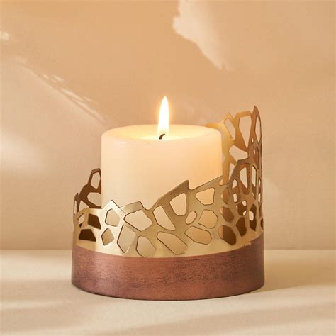 Buy Mystique Forato Metal Hurricane Candle Holder from Home Centre at ...