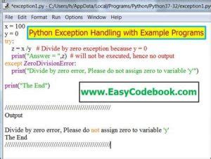 Image result for Python Exception Handling Examples