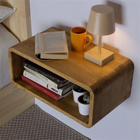 Amazon.com: Floating Nightstand Wooden, Bedside Table, Nightstand Shelf ...