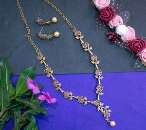 z.n. fashions Brass, Alloy Gold-plated White, Gold Jewellery Set Price ...