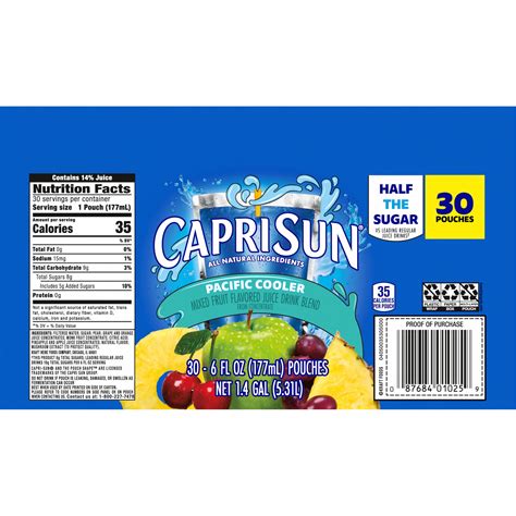 Capri Sun Nutrition Facts Pacific Cooler | Besto Blog