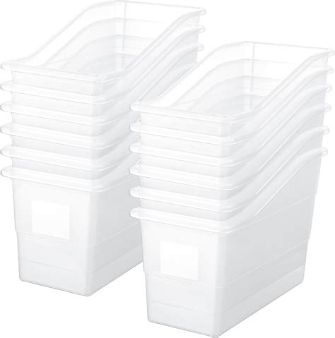 Amazon.com: Suzile Book Bins with Labels Linking Storage Bins Folder ...