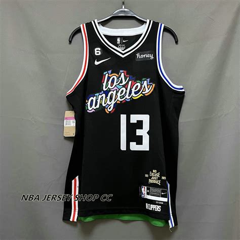 2022-23 Los Angeles Clippers City Edition Preto Para Homens # 13 Paul ...