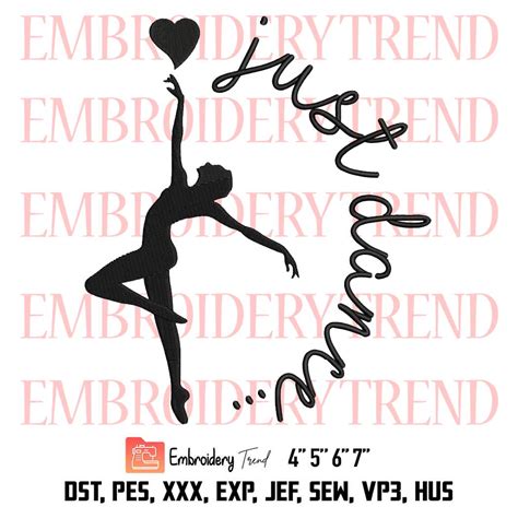 Dancer Silhouette Embroidery Design Machine Embroidery Design Young - Silhouette Monogram Designs