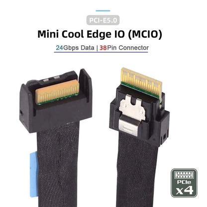 SF-078 50cm MCIO PCI-E 4i 38Pin Male to SFF-8654 Slimline 4X Adapter ...