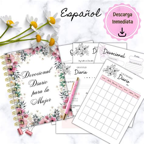 Printable Devotional Journal for Women, Christian Journal in Spanish ...