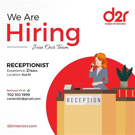 Pin by Nisha Bengani on My saves in 2025 | Receptionist jobs, Job poster, Hiring poster