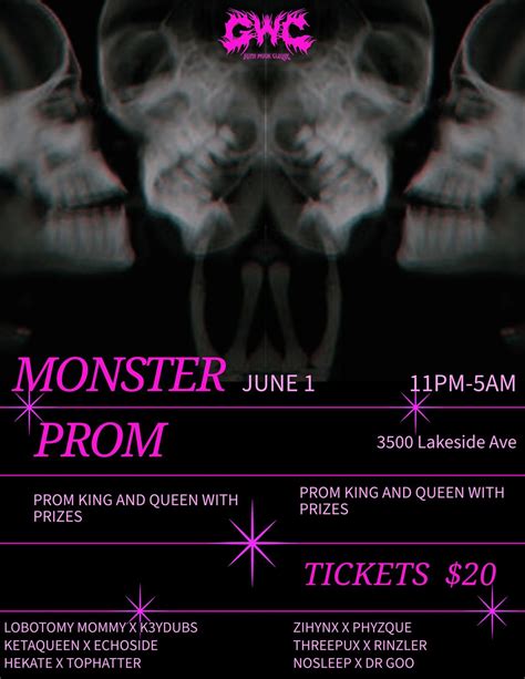 GWC PRESENTS; MONSTER PROM, 3500 LAKESIDE AVE E, Cleveland, 1 June to 2 ...