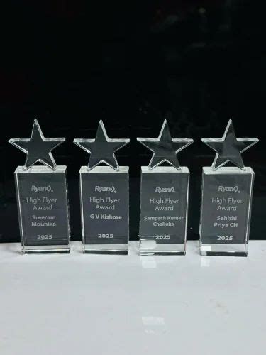 Crystal Trophies Gallery - Engraved Glass Trophy Manufacturer from Mumbai