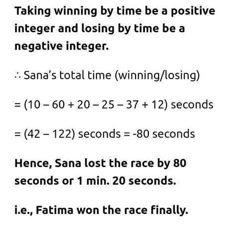 Sana and Fatima participated in an apple race. The race was conducted ...