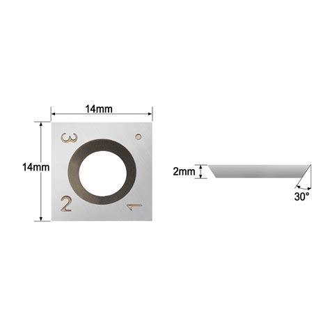 FindBuyTool Carbide Woodurning Insert Cutter 14 x 14 x 2 mm-30 ° de ...