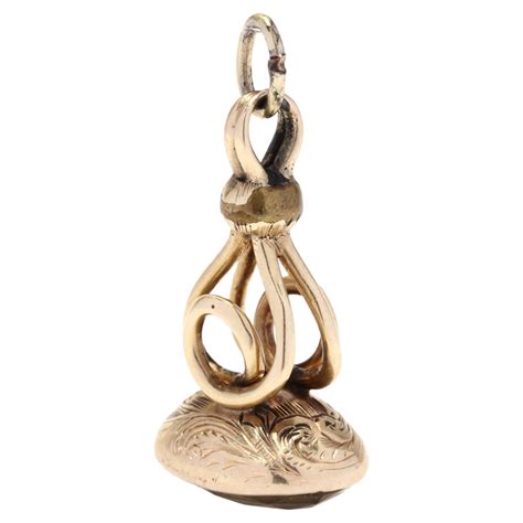 Victorian Swivel Double-sided Gold Watch Fob at 1stDibs