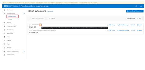 Steps to migrate to a new AWS-Trusted Account in PowerProtect Cloud ...