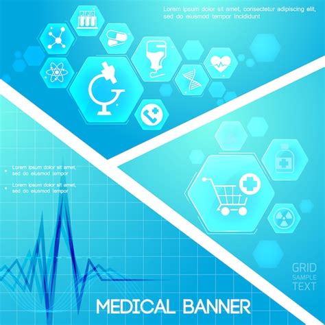 Medical care blue digital composition with heart rhythm and medicine ...