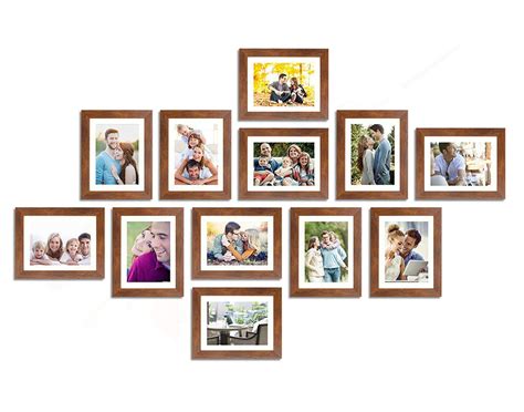 Art Street Glorious Set Of 12 Individual Wall Photo Frame - Brown 6x8 ...