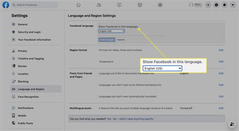 Facebook Language Region Setting 的图像结果