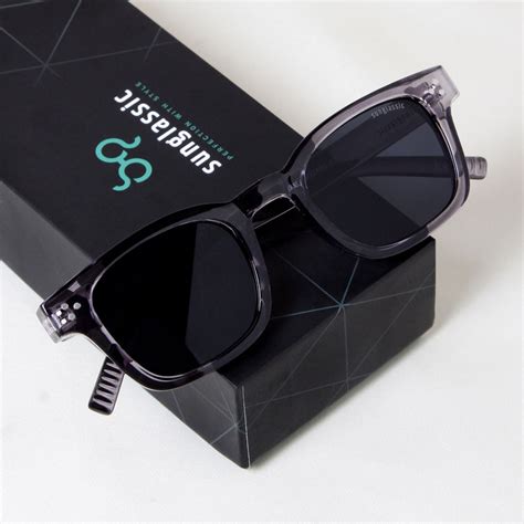 Buy Ares Grey Black Square Sunglasses for Men & Women | Sunglassic ...