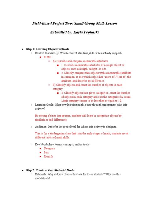 Lesson Plan Example Math for Small Group 的图像结果